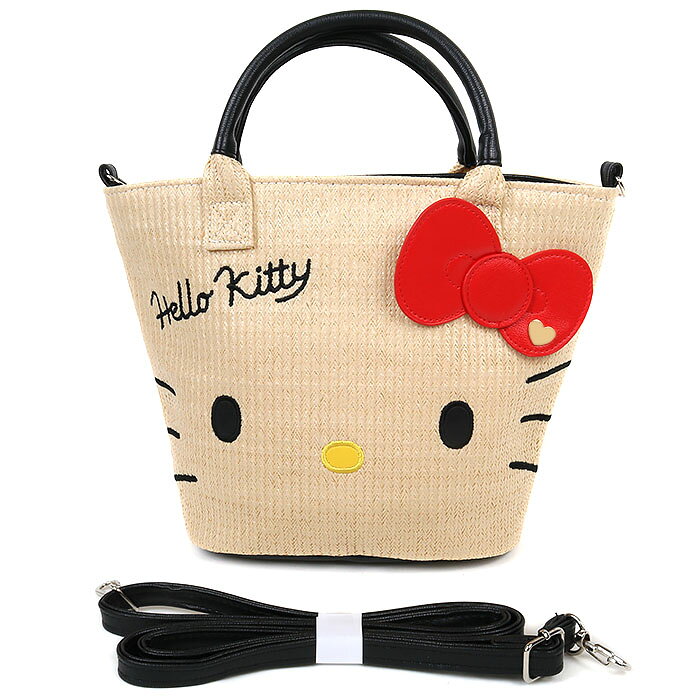 大賀屋 日貨 Hello Kitty 編織 側背包 手提包 肩背包 斜背包 包包 女包 KT 正版 J00019449