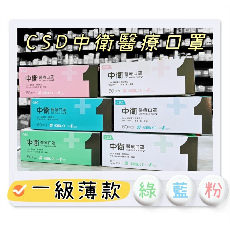 實體藥局✅ 中衛 CSD 新版醫療口罩 雙鋼印 醫療口罩 成人口罩 平面 中衛一級 中衛二級 成人醫療口罩 3