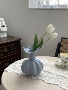 Canjay法式復古創意陶瓷花瓶客廳插花藝術幾何南瓜造型玄關裝飾品