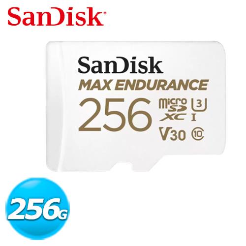 【現折$50 最高回饋3000點】SanDisk MAX ENDURANCE microSDHC 256GB 極致耐久監控記憶卡