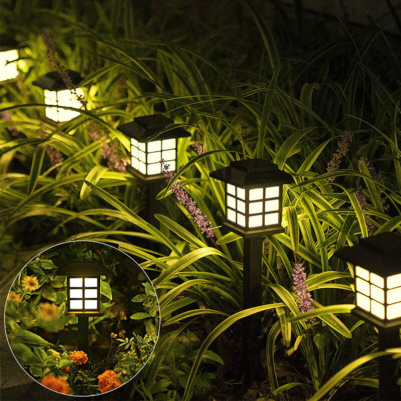 戶外太陽能防水草坪燈家用庭院花園LED小夜燈草地布置裝飾插地燈