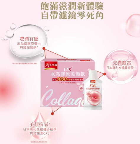 【現貨】天地合補 水亮膠原美顏飲 30毫升 X 21入 1