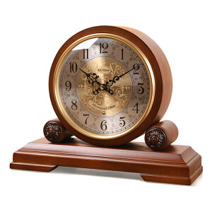 金鐘寶歐式實木座鐘復古老式坐鐘自動整點報時鐘表客廳裝飾臺鐘