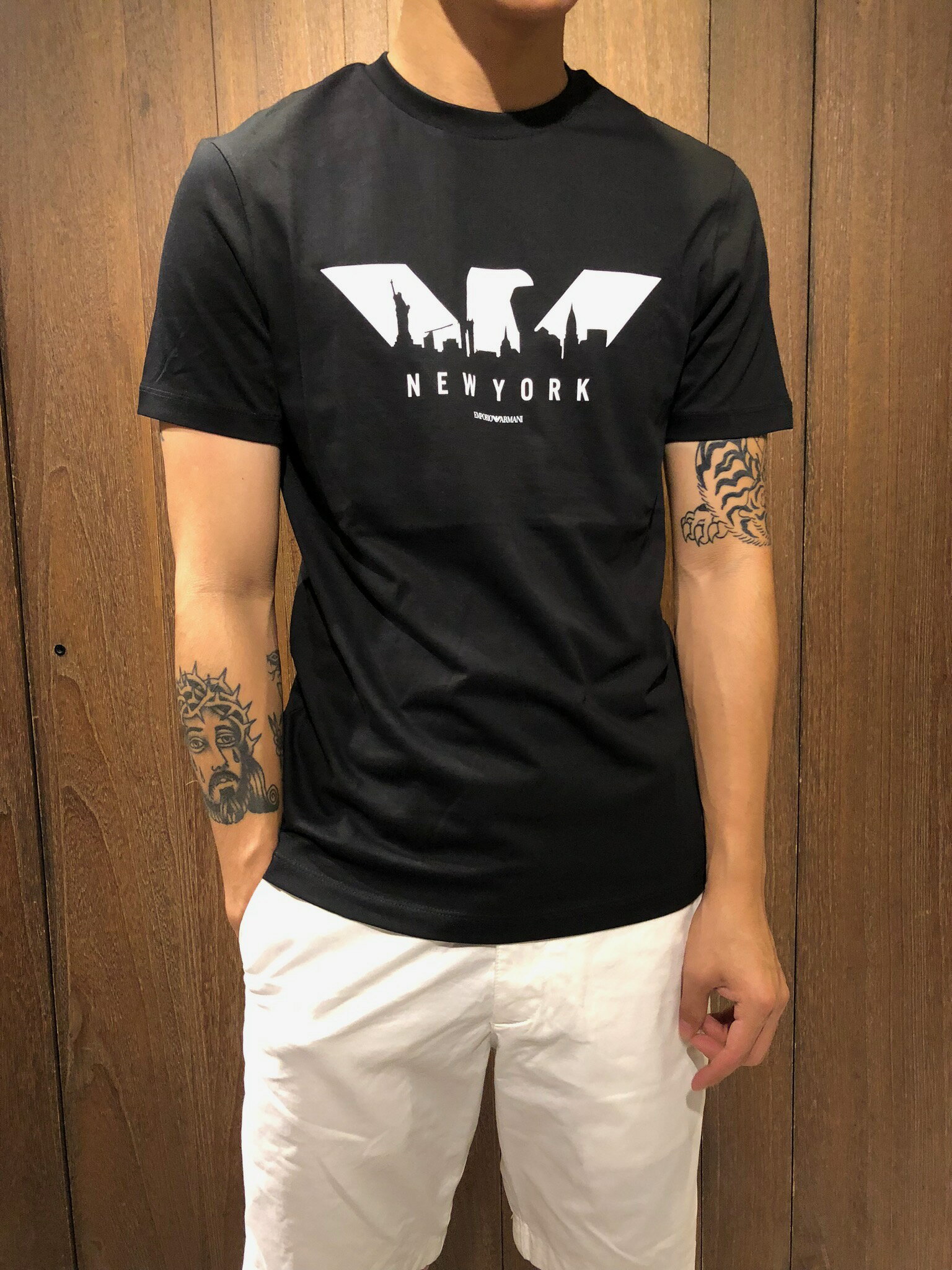 美國百分百【全新真品】 Armani Exchange 短袖 EA T恤 英文 logo T-shirt 男 AL68 5