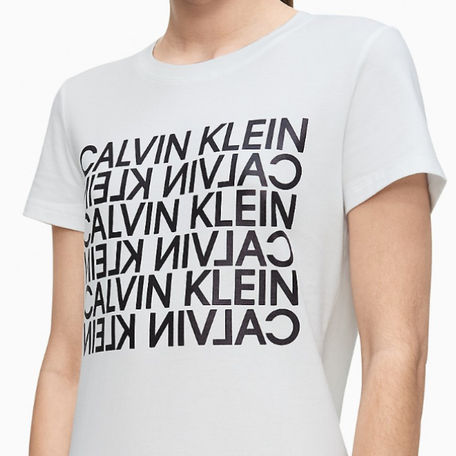 Calvin Klein T恤 女裝 短袖 短T-Shirt 圓領上衣 C19504 白色CK(現貨)▶指定Outlet商品5折起☆現貨【跨店APP下單點數最高22倍送】