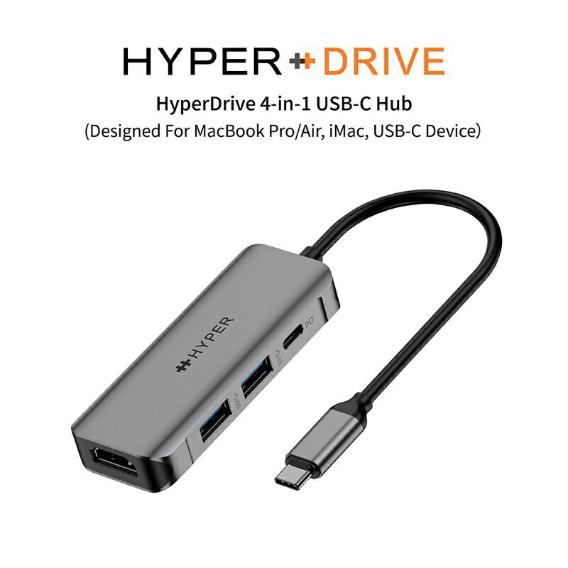 強強滾p-HyperDrive 4-in-1 USB-C Hub-太空灰