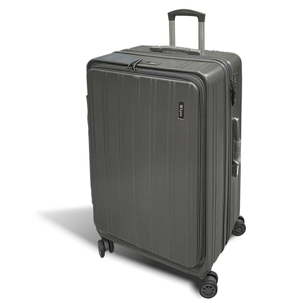 【Lynx 美國山貓】20吋第一代雙開登機箱、防爆拉鏈、避震雙排輪、TSA海關鎖、可加大 0