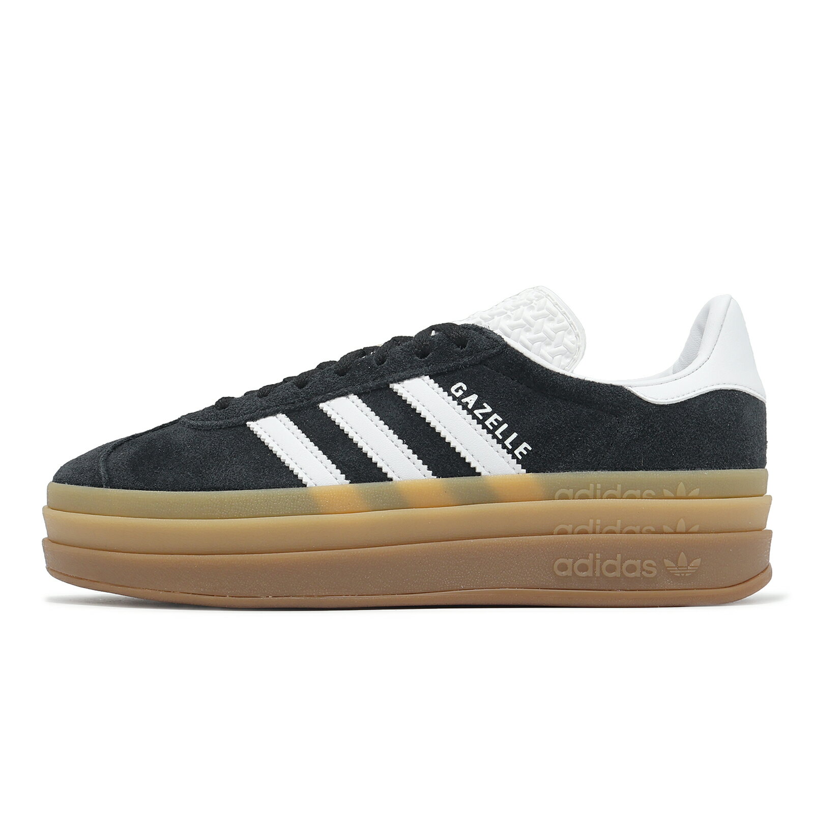 adidas 休閒鞋 Gazelle Bold W 女鞋 黑 白 厚底 增高 復古 麂皮 拼接 愛迪達 IE0876