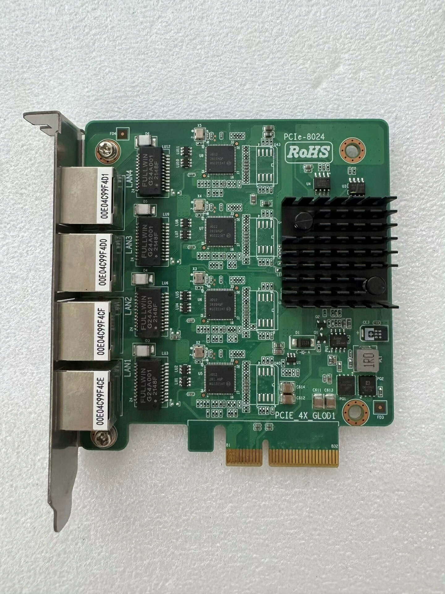 四口網絡卡 PCIE-8024 二手拆機 實物拍攝 企業級伺服器 高速傳輸 穩定連線 工業級網絡卡 電腦升級 網路設備 伺服器專用