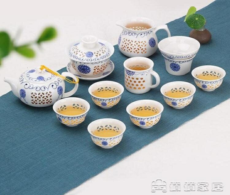 茶具套裝 創意陶瓷功夫茶具套裝家用泡茶杯茶壺簡約蓋碗茶藝 夏沐生活