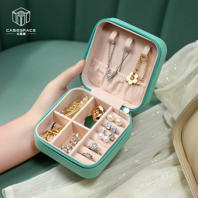 便攜式首飾盒耳釘環旅行韓版抗氧化小巧戒指耳釘飾品盒首飾收納盒