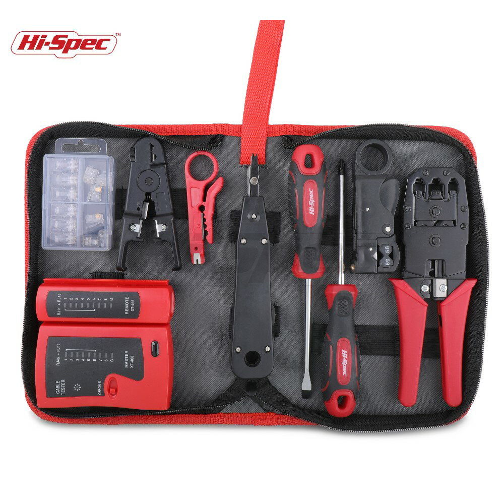 Hi-Spec 9件套網絡電纜測試佈線維護維修工具包 線鉗 壓接鉗 網路線 壓線鉗 網路工具包