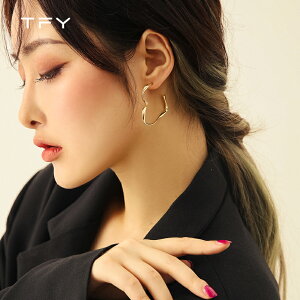 韓國鏤空愛心耳環女長款氣質網紅耳墜高級大氣耳圈顯臉瘦心形耳飾