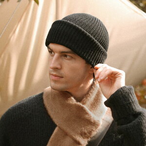 男士針織帽毛線帽 帽子冬季男士款巴拉克拉法帽針織毛線帽防風防寒頭套面罩保暖冷帽
