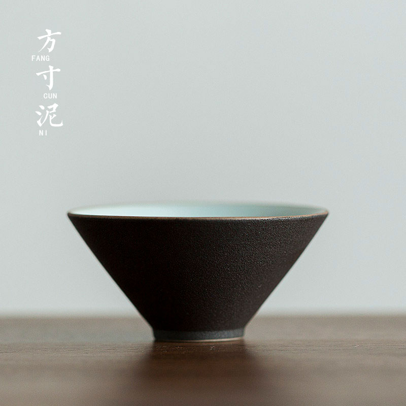 茶杯陶瓷主人杯建盞功夫茶杯單個黑陶品茗杯小茶碗粗陶斗笠杯