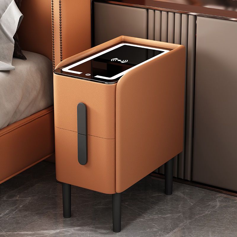智能床頭柜小型簡約實木臥室家用藍牙音響網紅抖音款ins床邊柜子