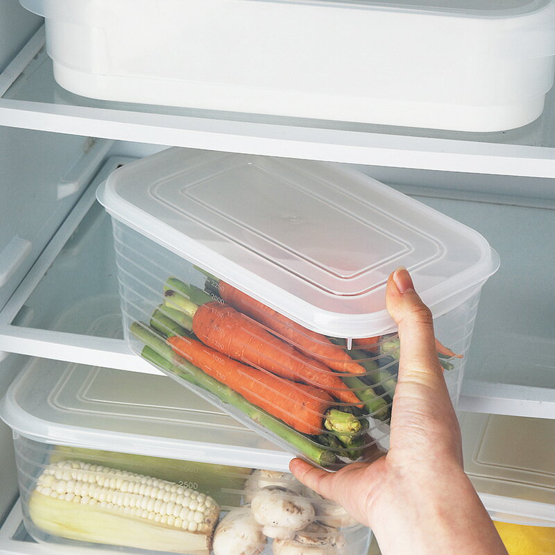 小號冰箱收納盒塑料密封帶蓋長方形保險冷凍廚房整理6025