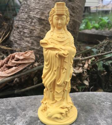 黃楊木雕擺件湄洲媽祖神像紅木雕刻工藝品車擺件媽祖客廳家居擺件1入