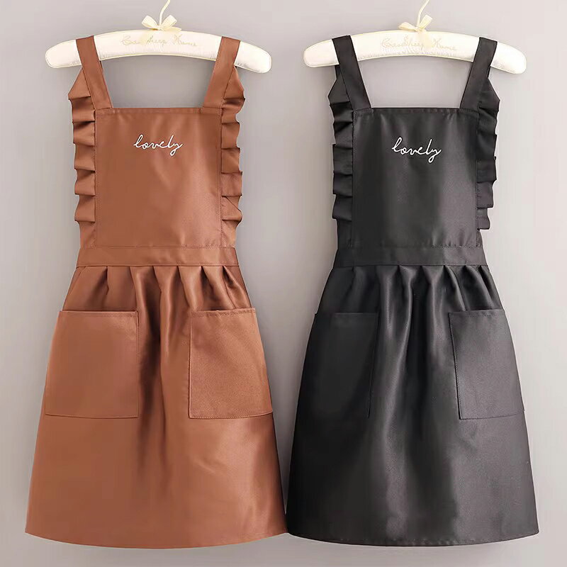 公主風韓式做飯圍裙2024新款家用廚房超強防水防油罩衣女漂亮時尚