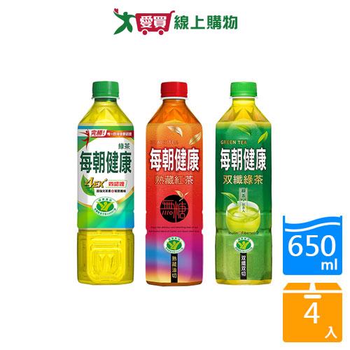 御茶園每朝健康系列(綠茶/雙纖綠茶/紅茶)(650ML*4入/組)【愛買】