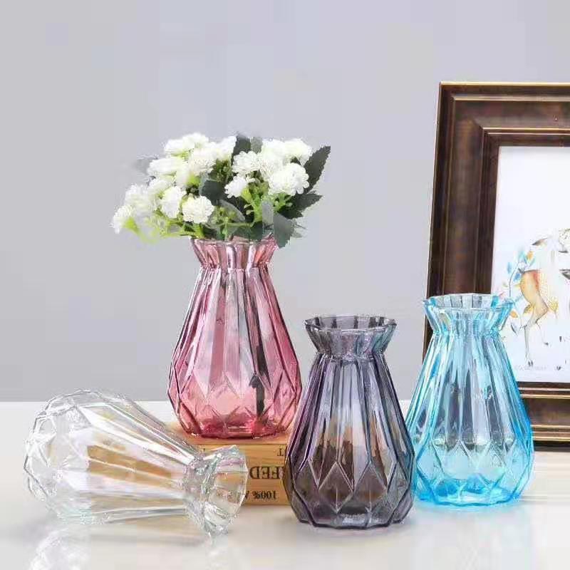 客廳創意簡約透明花瓶 北歐干花插花水培綠蘿植物玻璃瓶家用擺件
