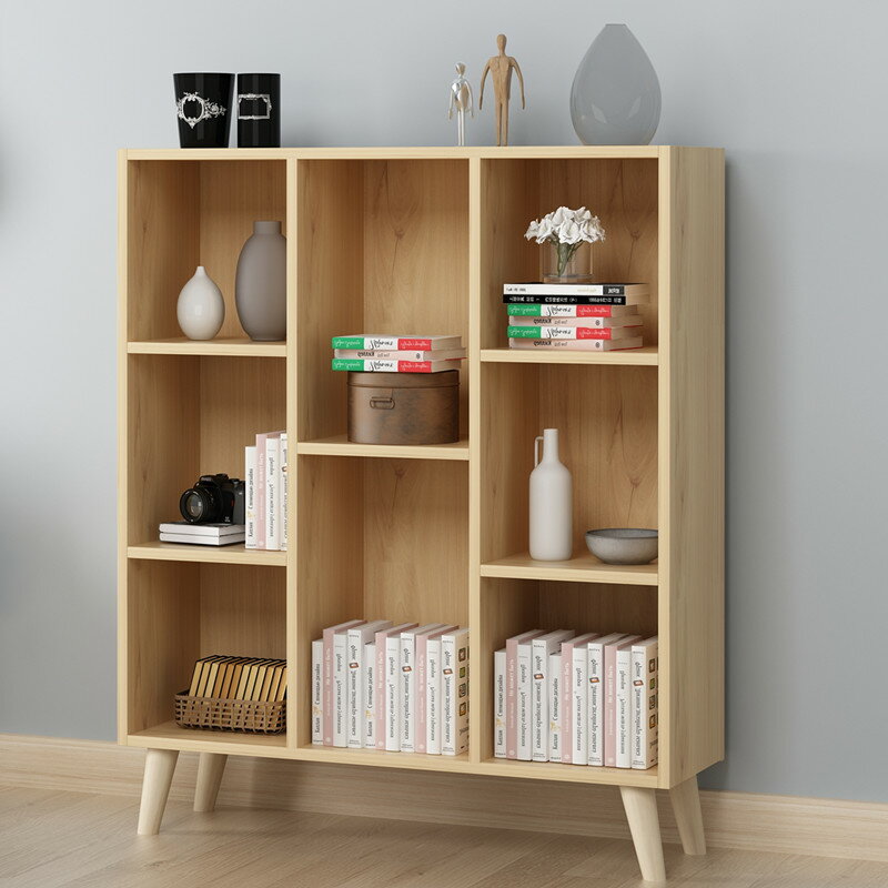 北歐簡易書柜書架家用置物架組合簡約現代學生經濟型落地儲物書櫥【優妮好貨】