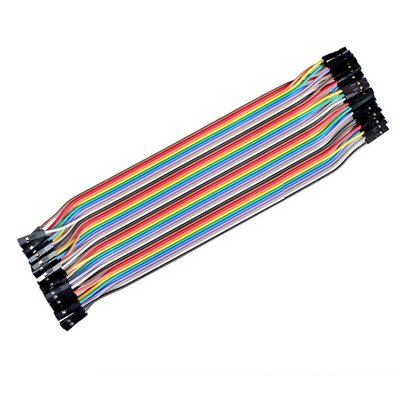 20cm彩色杜邦線母對母雙頭1對1含膠殼 一排間距2.54mm杜邦線【現貨】