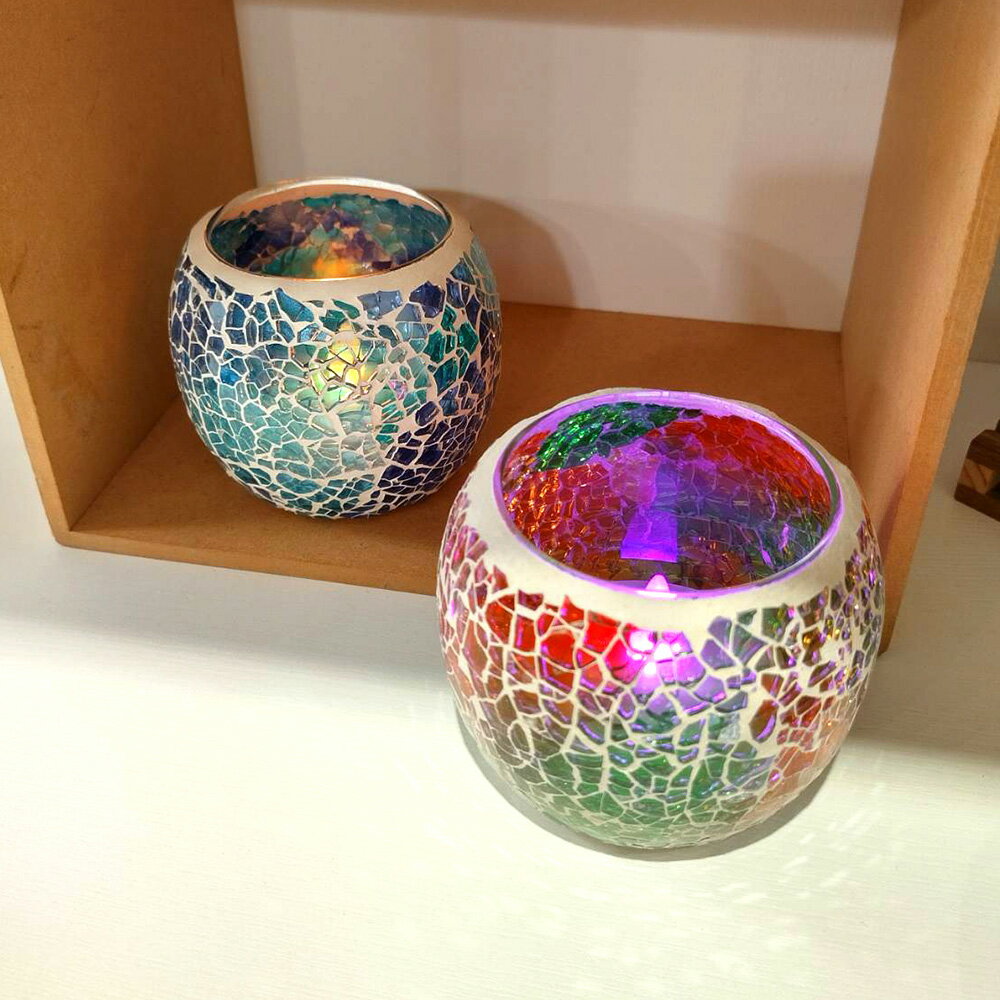 安森藝品x覓品竹北手作店-馬賽克玻璃藝術杯燈系列-共5款