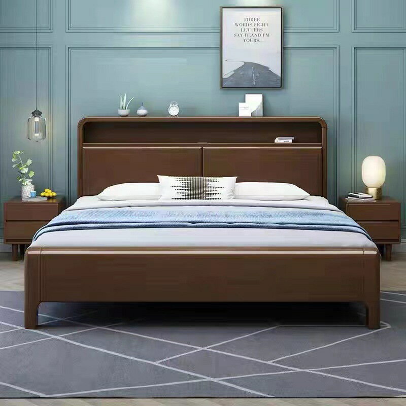 優樂悅~北歐實木床現代簡約雙人主臥大床1.8米臥室儲物箱體床1.5米單人床