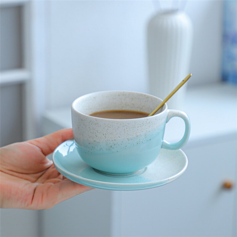 韓國ins風小清新陶瓷咖啡杯碟套裝下午茶北歐風創意小精緻咖啡杯