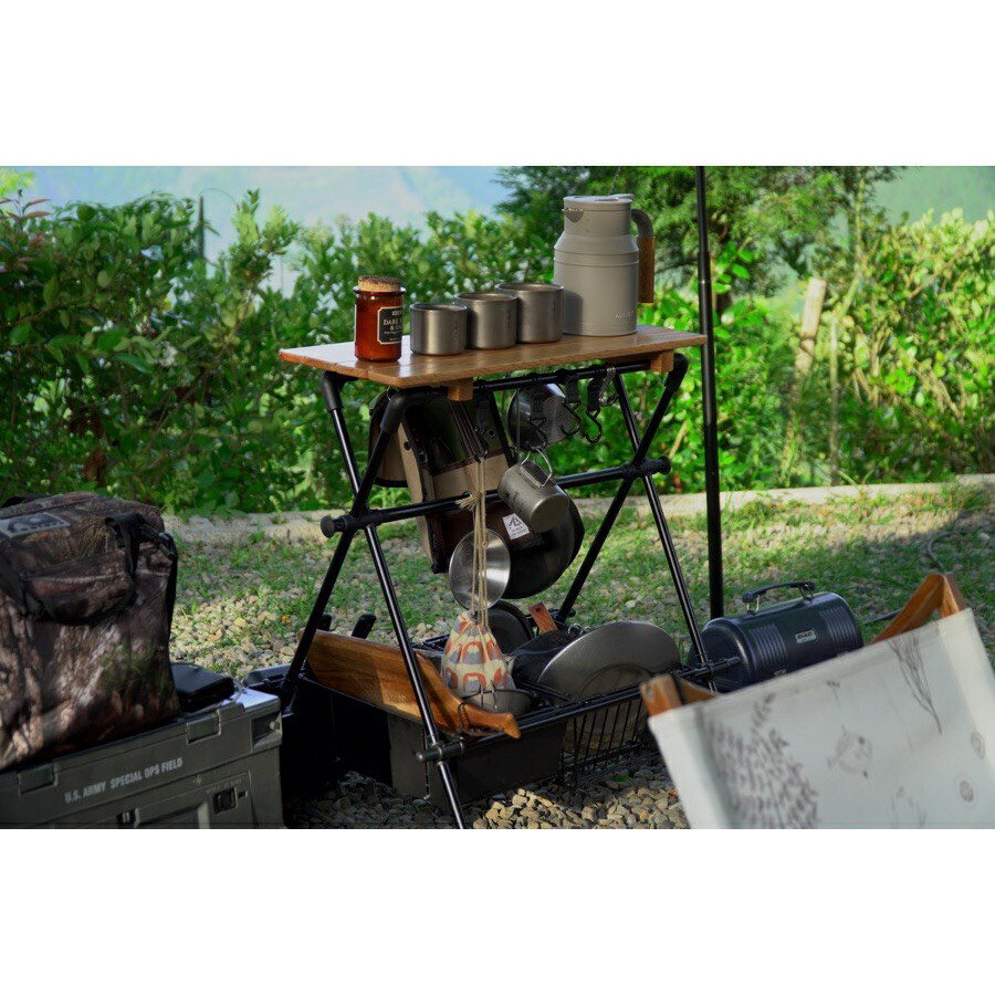 campingbar 瀝水天板 梣木板 瀝水掛架A字架 【ZDoutdoor】 置物架 戶外 露營 野營