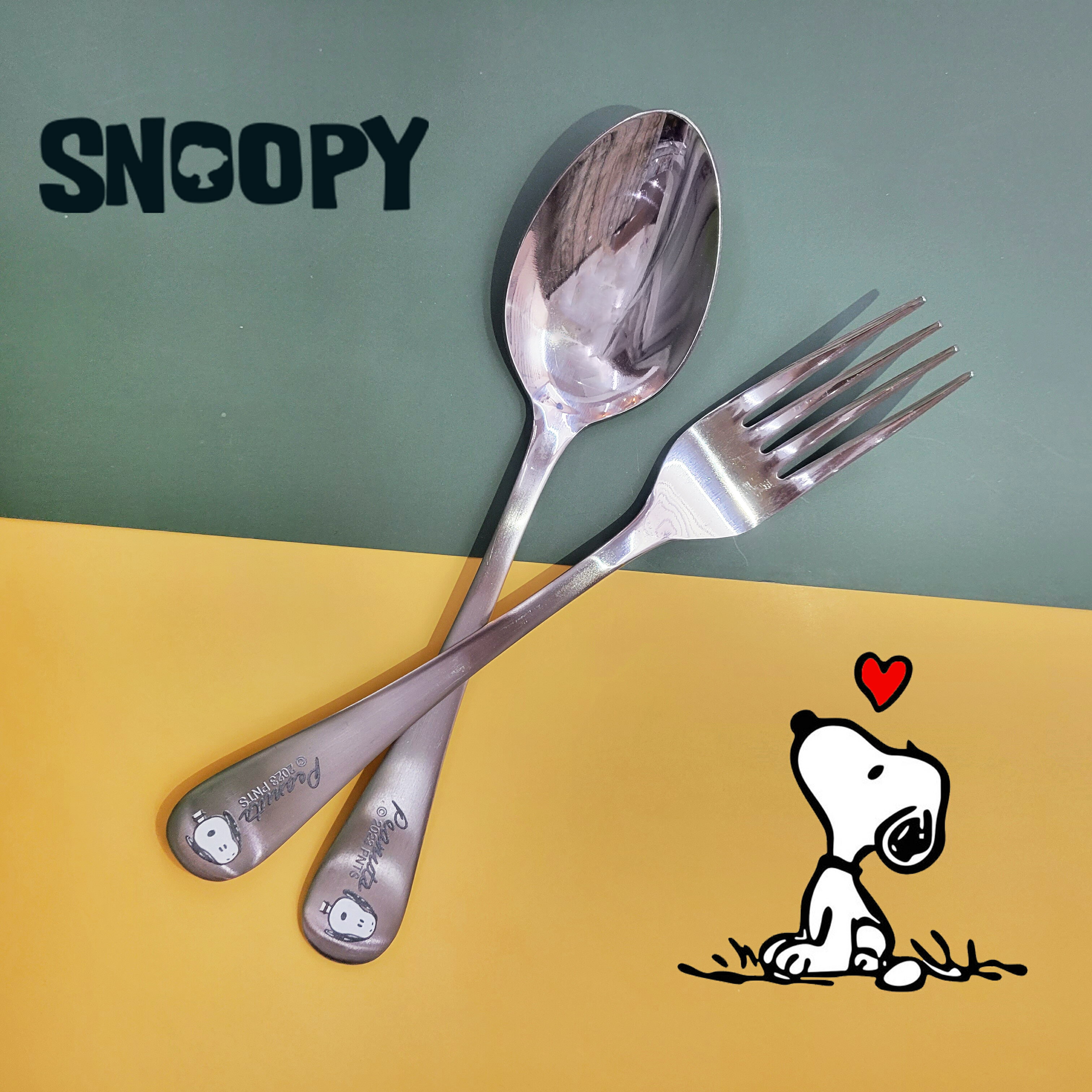 不鏽鋼湯匙&叉子-史努比 SNOOPY PEANUTS 日本進口正版授權