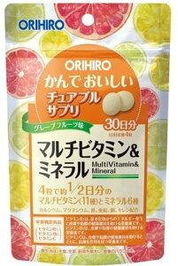 日本【ORIHIRO】維他命&礦物質水果風味錠 30日分 2024/6