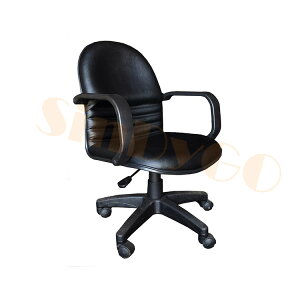 【鑫蘭家具】黑透皮辦公椅H85cm 洽談椅 辦公椅 會議椅