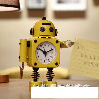 學生用鬧鐘兒童卡通專用鬧鈴床頭可愛創意個性機器人小男孩時鐘表