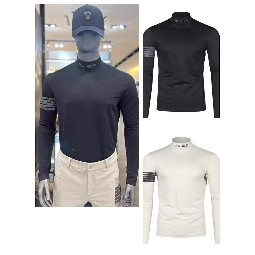 【高爾夫球衣】高爾夫男裝 韓國23秋新款amazingcre高爾夫服裝男士高領緊身t恤緊身上衣