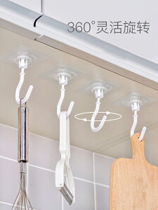 韓國掛鉤強力粘膠墻壁壁掛吸盤廚房掛鉤粘貼門后免打孔粘鉤2個裝