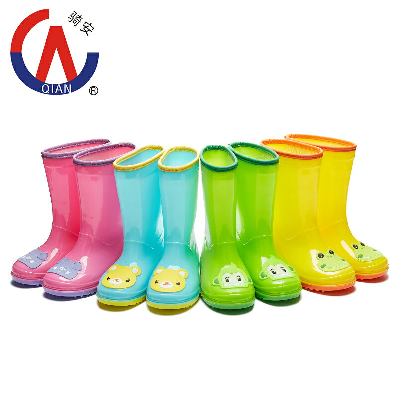 騎安兒童雨鞋男童女童時尚雨靴寶寶防滑水鞋學生果凍環保膠鞋韓國