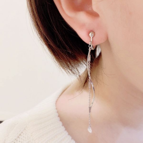 現貨專區｜波浪垂墜夾式耳環(BPECL3)｜送禮精選店家★Reyna jewelry 女王飾品