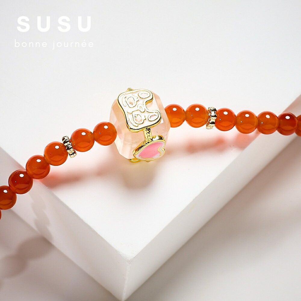 SU SU︱石榴石雙圈水晶手鍊❤️石榴石 粉水晶 事業運 招財 轉運 能量 防小人 1