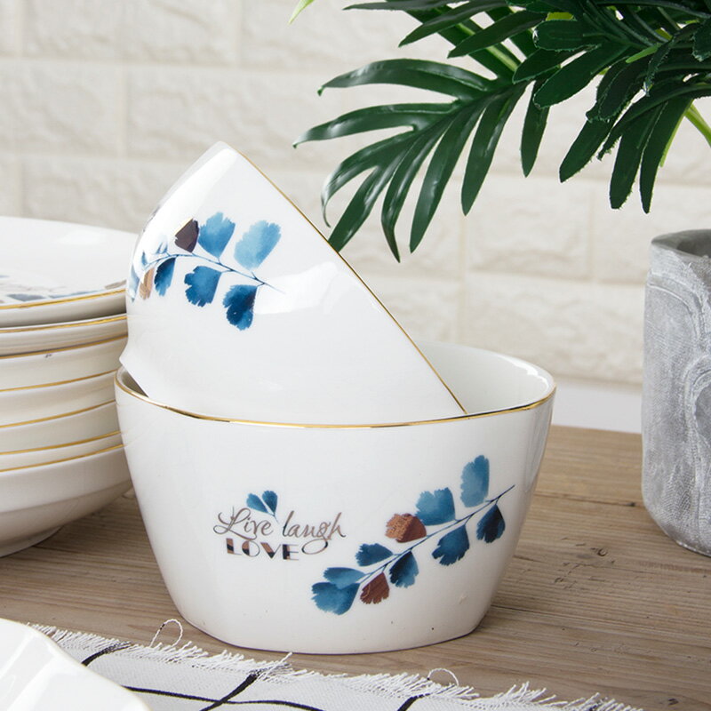 陶瓷碗家用 面湯碗創意創意大號米飯碗景德鎮餐具北歐簡約吃飯碗