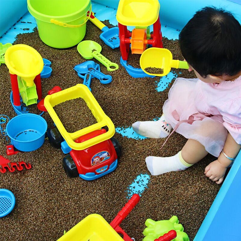 決明子玩具沙池 套裝室內兒童沙灘玩具充氣沙池 挖沙子寶寶家用圍欄