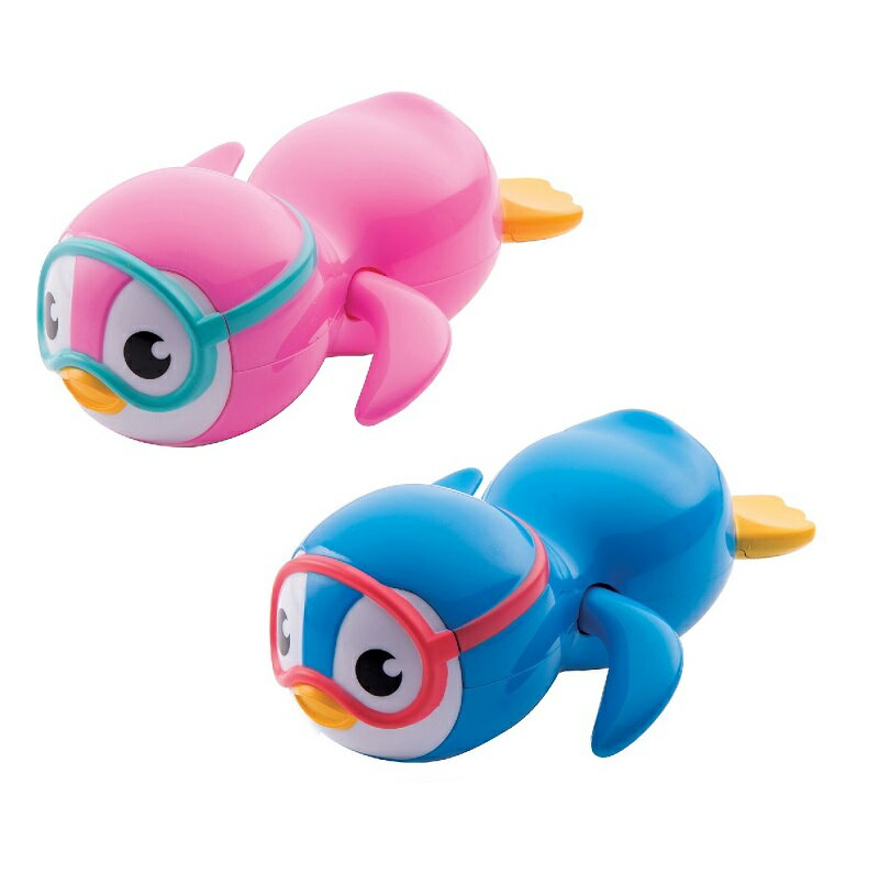 美國 Munchkin 游泳企鵝洗澡玩具-藍/粉【六甲媽咪】