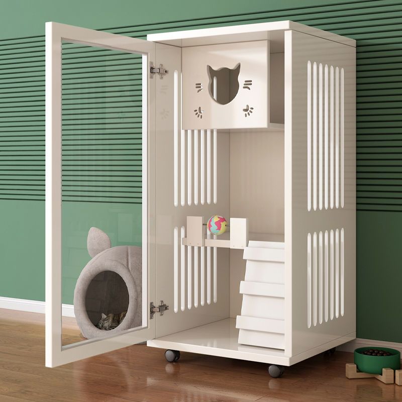 💥實木貓別墅家用貓籠室內貓柜子貓屋貓咪別墅一體式豪華貓窩貓房子