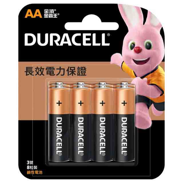 DURACELL 金頂鹼性 3號 AA 電池 8顆入/ 卡裝