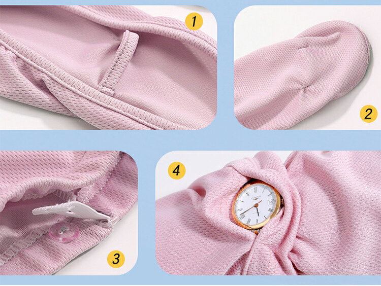 冰絲網眼透氣涼感防曬護臂手套袖套 (S-XXL均可穿) 【QIDINA】 3