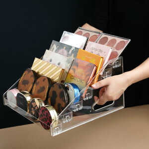眼影盤收納盒氣墊粉餅展示塑料整理桌面美甲口紅彩妝化妝品置物架