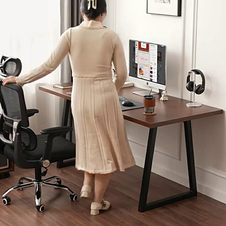 可開發票 實木電腦桌老板辦公桌簡約現代家用寫字書房大書桌長條桌子工作臺