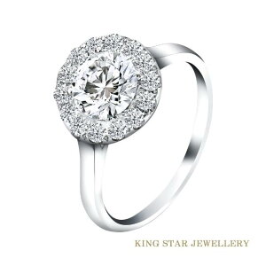 【King Star】一克拉鑽石同心14K金戒指(F SI2 3EX H&A)｜指定卡滿5千回饋10%