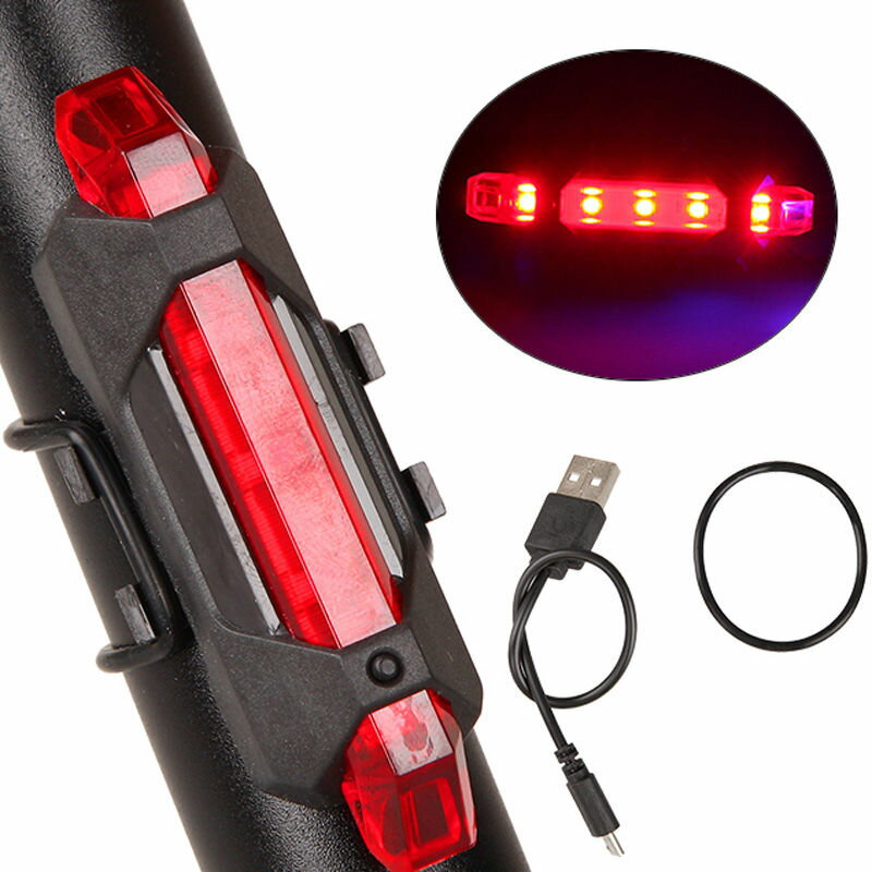 自行車燈USB可充電山地車后尾燈LED公路車夜騎行燈防水安全警示燈